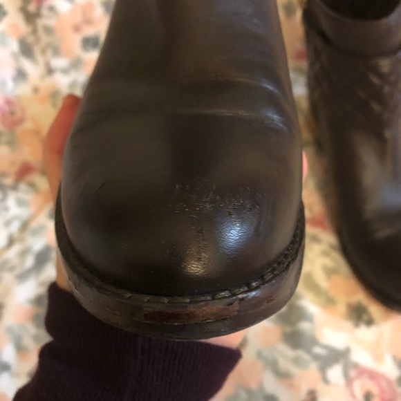 Vince Camuto Brown Leather Quilted Boots Gold 7 - Picture 7 of 8